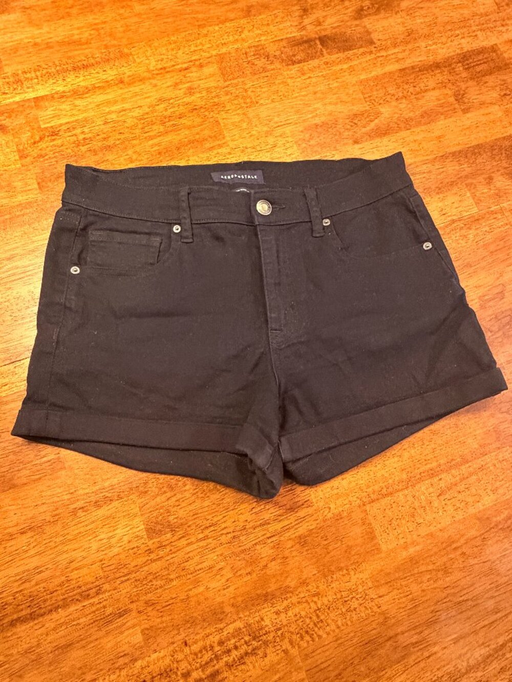 Aeropastle High Rise Midi Short Black Size 12